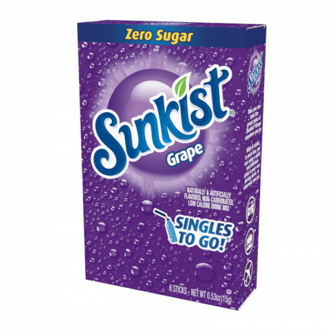 Sunkist Grape Zero Sugar Singles to Go 6 Pack