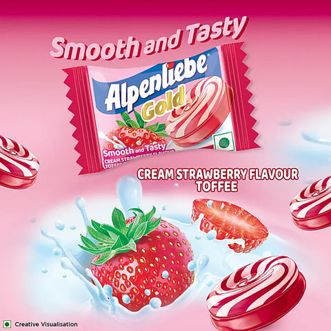 Alpenliebe Gold Cream Strawberry Flavour India Import