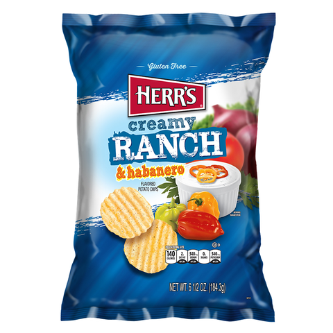 Herr's Creamy Ranch & Habanero Potato Chips 6.5oz (184.3g)