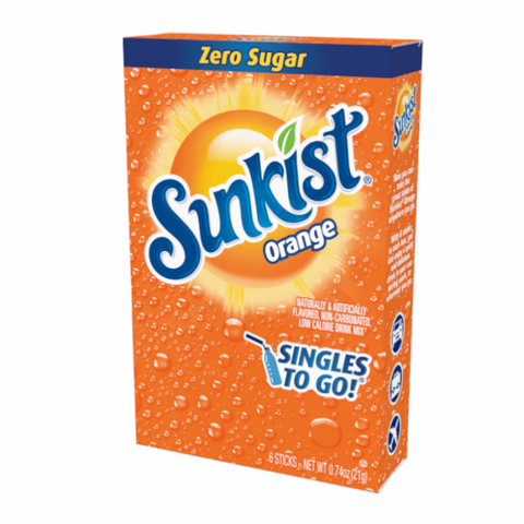 Sunkist Orange Zero Sugar Singles to Go 6 Pack