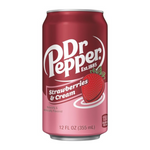 Dr Pepper Strawberries & Cream USA Soft Drink Can (355ml) (BBD 16/10/23)
