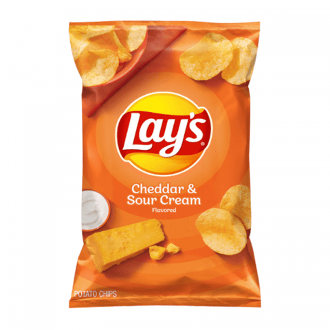 Lays Cheddar & Sour Cream Potato Chips USA Import (184g, Sharer Bag) - SweetPunkz