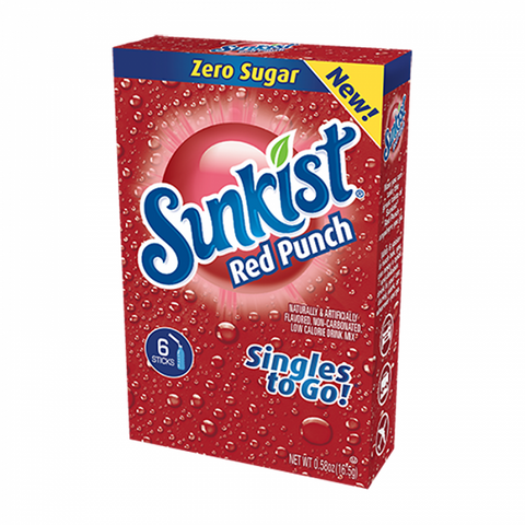 Sunkist Red Punch Zero Sugar Singles to Go 6 Pack
